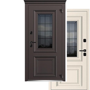Уличная дверь AG6004 снаружи металл RAL 8019 шоколад/внутри металл RAL9003