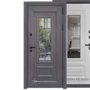 Уличная дверь Сибирь  муар меланж махагон/Белая матовая