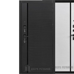 Входная дверь Стайл черная мягкая шагрень/белоснежная мягкая шагрень