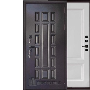 Уличная дверь Панцирь Термо букле коричневый/софт белый снег