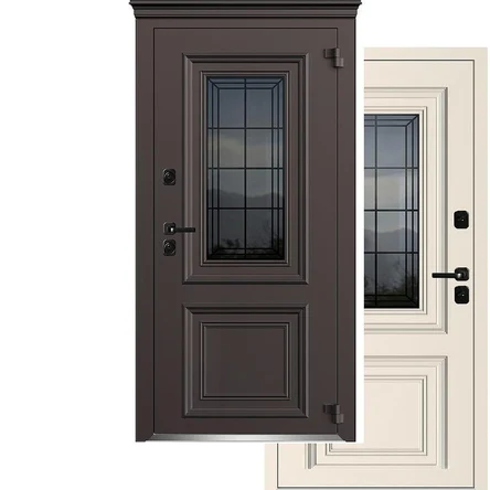 Уличная дверь Исландия Термо AG6004 снаружи металл RAL 8019 шоколад/внутри металл RAL9003