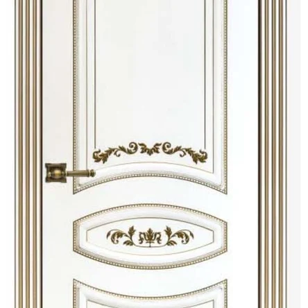 Межкомнатная дверь Алина белая эмаль патина золото