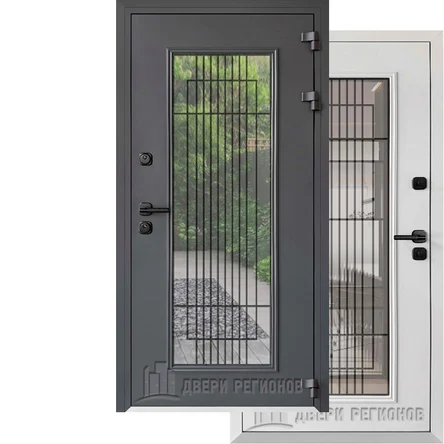 Уличная дверь Исландия Термо AG6149 TERMO снаружи мкталл RAL 7024 антрацит/внутри металл RAL 9003   O