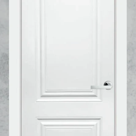 Межкомнатная дверь Симпл-2 белая эмаль с врезкой под замок