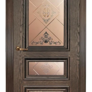 Межкомнатная дверь Верона английский дуб стекло бронза