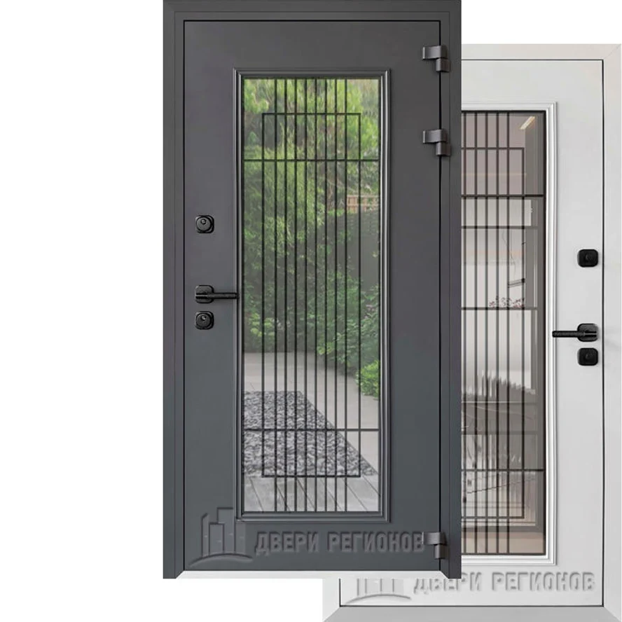Уличная дверь Исландия Термо AG6149 TERMO снаружи мкталл RAL 7024 антрацит/внутри металл RAL 9003   O