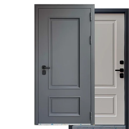 Уличная дверь RX-1 ТЕРМО снаружи металл RAL 7024 /внутри ПВХ белый матовый