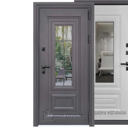 Уличная дверь Сибирь  Термо муар меланж махагон/Белая матовая