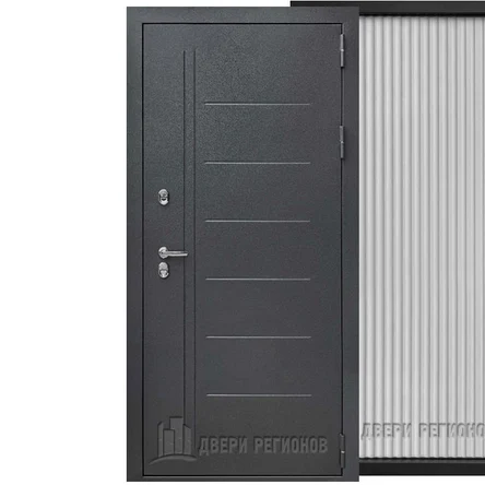 Уличная дверь Страж Т1 TERMO букле графит/белоснежная мягкая шагрень